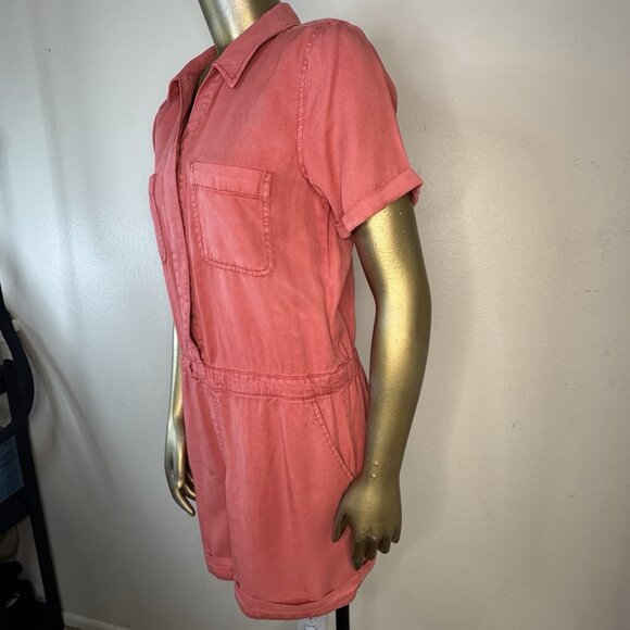 C&C California Women’s Small 100% Lyocell Coral Romper Shorts - Picture 3 of 5